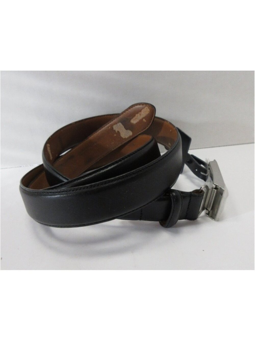 VGT Polo Ralph Lauren Belt 42 Italian Leather Silver Buckle Classic *
